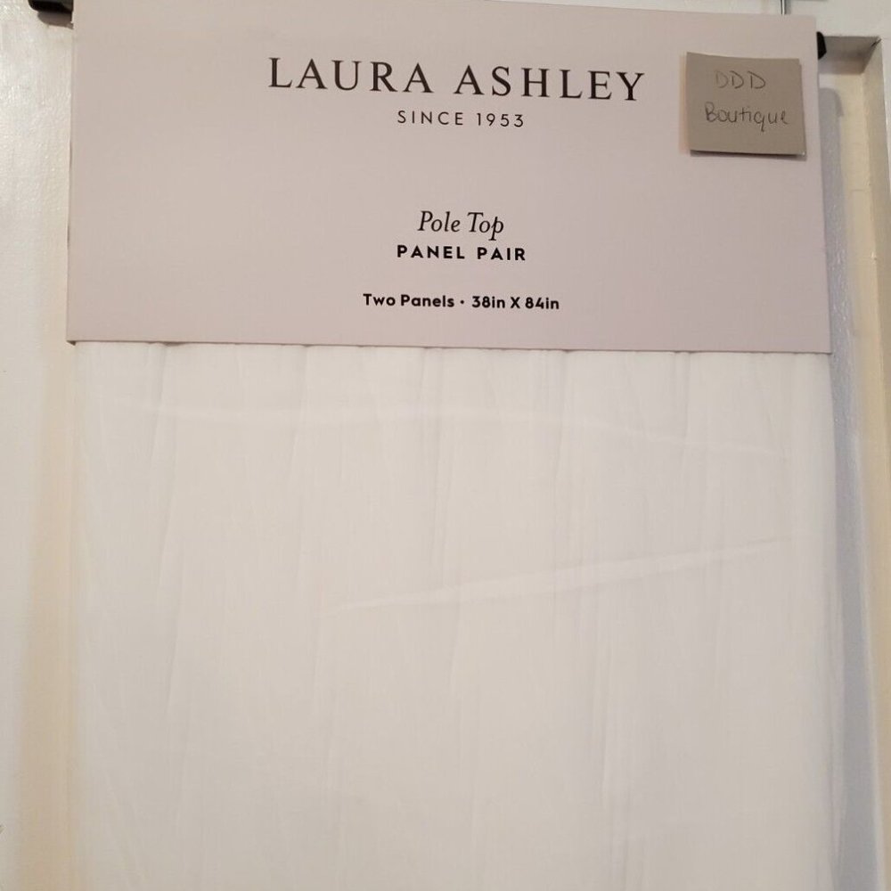 Laura Ashley White Sheer Curtain 38 x 84
